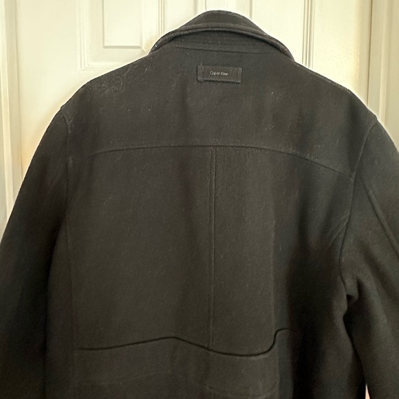 Men’s Black Double Breasted Calvin Klein Peacoat - Picture 4 of 5